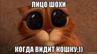 лицо шохи когда видит кошку;))