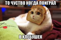 то чуство когда поиграл в хлебушек