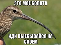 это мое болото иди выебывайся на своем
