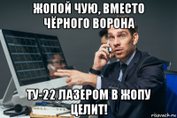 жопой чую, вместо чёрного ворона ту-22 лазером в жопу целит!