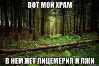 вот мой храм в нем нет лицемерия и лжи