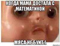 когда мама достала с математикой мяса не буит:(