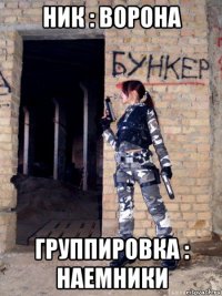 ник : ворона группировка : наемники