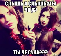 слышь а слышь?ты чо а? ты че сука???