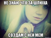 не знаю что за шлюха создам с ней мем