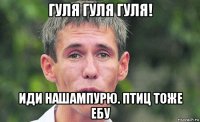 гуля гуля гуля! иди нашампурю. птиц тоже ебу