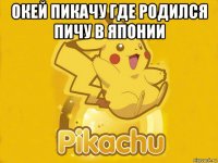 окей пикачу где родился пичу в японии 