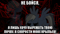 не бойся, я лишь хочу вырежать твою почву, в скорости моих крыльев!