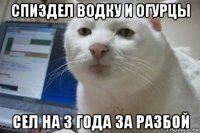 спиздел водку и огурцы сел на 3 года за разбой
