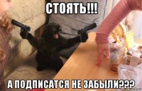стоять!!! а подписатся не забыли???