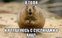 я толя и я трахуюсь с сусликами в анал
