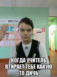  когда учитель втирает тебе какую то дичь