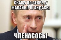 скажу по секрету жалайыры андасы членасосы