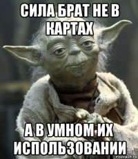 сила брат не в картах а в умном их использовании