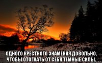  одного крестного знамения довольно, чтобы отогнать от себя темные силы.