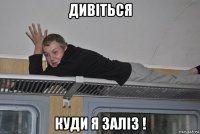 дивіться куди я заліз !