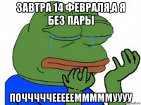 завтра 14 февраля,а я без пары почччччееееемммммуууу