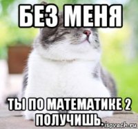 без меня ты по математике 2 получишь.