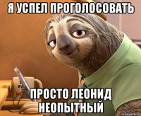 я успел проголосовать просто леонид неопытный