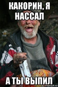 какорин, я нассал а ты выпил