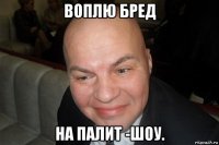 воплю бред на палит -шоу.