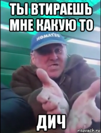 ты втираешь мне какую то дич