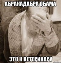абракадабра обама это к ветеринару