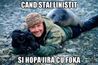 cand stai linistit si hopa jira cu foka