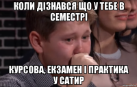коли дізнався що у тебе в семестрі курсова, екзамен і практика у сатир