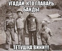 угадай, кто главарь банды тётушка вини!!!