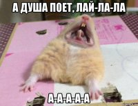 а душа поет, лай-ла-ла а-а-а-а-а