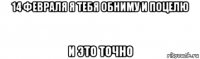 14 февраля я тебя обниму и поцелю и это точно