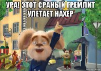 ура! этот сраный гремлит улетает нахер 