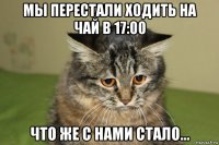 мы перестали ходить на чай в 17:00 что же с нами стало...