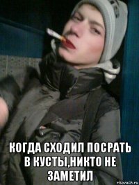  когда сходил посрать в кусты,никто не заметил