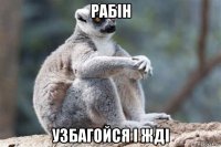 рабін узбагойся і жді