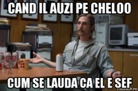 cand il auzi pe cheloo cum se lauda ca el e sef