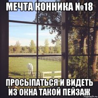 мечта конника №18 просыпаться и видеть из окна такой пейзаж