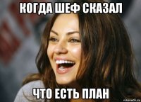 когда шеф сказал что есть план