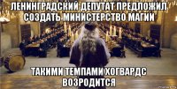 ленинградский депутат предложил создать министерство магии такими темпами хогвардс возродится