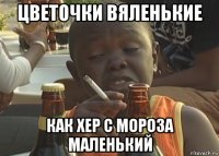 цветочки вяленькие как хер с мороза маленький
