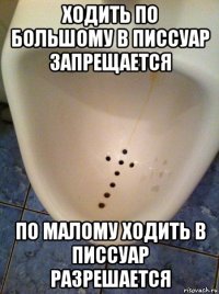 ходить по большому в писсуар запрещается по малому ходить в писсуар разрешается