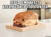 перед тем как есть хлеб,убедись что это хлеб. 