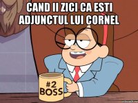 cand ii zici ca esti adjunctul lui cornel 