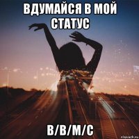 вдумайся в мой статус в/в/м/с