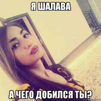 я шалава а чего добился ты?