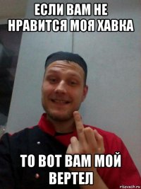 если вам не нравится моя хавка то вот вам мой вертел