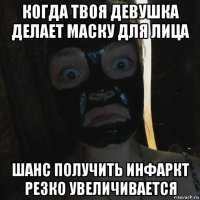 когда твоя девушка делает маску для лица шанс получить инфаркт резко увеличивается