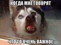 когда мне говорят что то очень важное