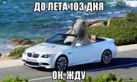 до лета 103 дня ок, жду